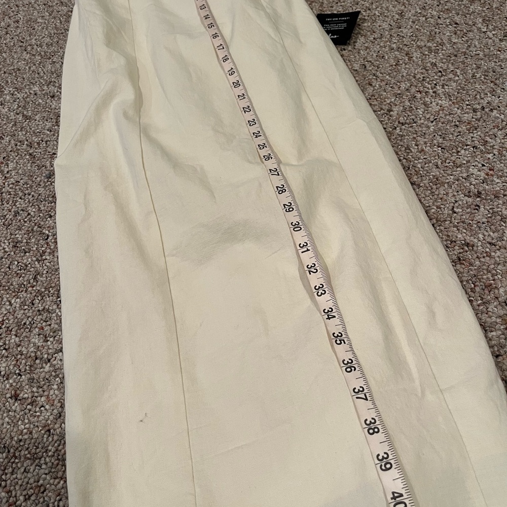 LuLus Amyra Cream Cap Sleeve Bustier Midi Wedding Bridal Dress NWT - Picture 13 of 13
